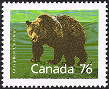 Timbre de 1989 - L'ours brun - Timbre du Canada
