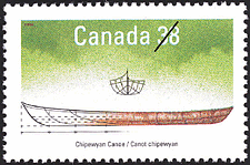Timbre de 1989 - Canot chipewyan - Timbre du Canada