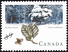 Timbre de 1990 - Forêt acadienne - Timbre du Canada