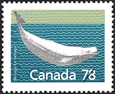Timbre de 1990 - Le béluga - Timbre du Canada