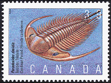 Timbre de 1990 - Paradoxides davidis, Trilobite, Période cambrienne - Timbre du Canada