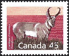 Timbre de 1990 - L'antilope d'Amérique - Timbre du Canada