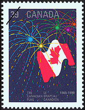 Timbre de 1990 - Le drapeau canadien, 1965-1990 - Timbre du Canada