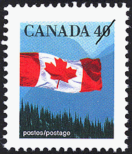 Timbre de 1990 - Le drapeau - Timbre du Canada