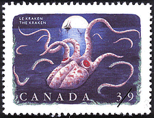 Timbre de 1990 - Le Kraken - Timbre du Canada