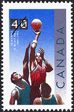 Le basket-ball, 1891-1991 1991 - Timbre du Canada
